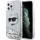 Karl Lagerfeld KLHCP12MLNCHCS HC Liquid Glitter NFT Choupette Head iPhone 12/12 Pro 6,1" tok, ezüst