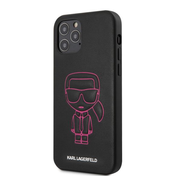 Karl Lagerfeld iPhone 12/12 Pro 3D Ikonik Outline (KLHCP12MPCUIKPI) hátlap, tok, rózsaszín