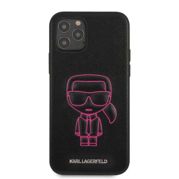 Karl Lagerfeld iPhone 12/12 Pro 3D Ikonik Outline (KLHCP12MPCUIKPI) hátlap, tok, rózsaszín