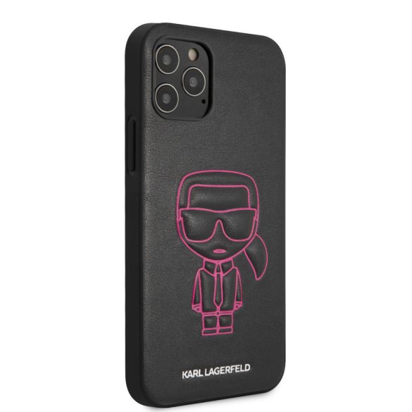 Karl Lagerfeld iPhone 12/12 Pro 3D Ikonik Outline (KLHCP12MPCUIKPI) hátlap, tok, rózsaszín