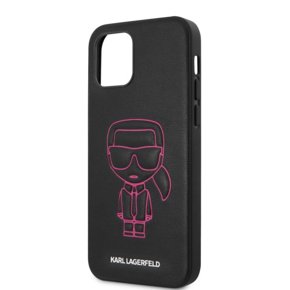 Karl Lagerfeld iPhone 12/12 Pro 3D Ikonik Outline (KLHCP12MPCUIKPI) hátlap, tok, rózsaszín