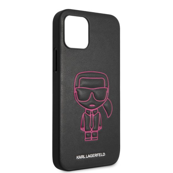 Karl Lagerfeld iPhone 12/12 Pro 3D Ikonik Outline (KLHCP12MPCUIKPI) hátlap, tok, rózsaszín