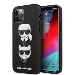   Karl Lagerfeld iPhone 12/12 Pro 3D Rubber Heads (KLHCP12MSAKICKCBK) hátlap, tok, fekete