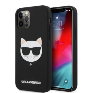 Karl Lagerfeld iPhone 12/12 Pro Choupette Head Silicone (KLHCP12MSLCHBK) hátlap, tok, fekete