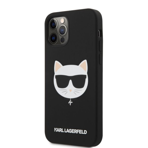 Karl Lagerfeld iPhone 12/12 Pro Choupette Head Silicone (KLHCP12MSLCHBK) hátlap, tok, fekete