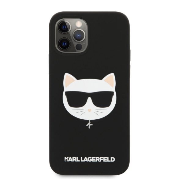 Karl Lagerfeld iPhone 12/12 Pro Choupette Head Silicone (KLHCP12MSLCHBK) hátlap, tok, fekete