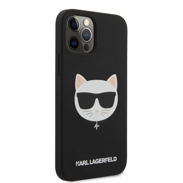 Karl Lagerfeld iPhone 12/12 Pro Choupette Head Silicone (KLHCP12MSLCHBK) hátlap, tok, fekete