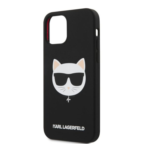 Karl Lagerfeld iPhone 12/12 Pro Choupette Head Silicone (KLHCP12MSLCHBK) hátlap, tok, fekete