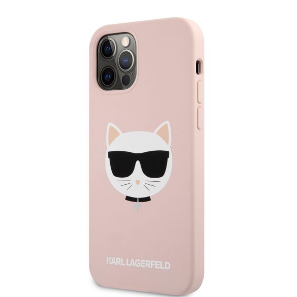 Karl Lagerfeld iPhone 12/12 Pro Choupette Head Silicone (KLHCP12MSLCHLP) hátlap, tok, világos rózsaszín