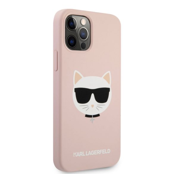 Karl Lagerfeld iPhone 12/12 Pro Choupette Head Silicone (KLHCP12MSLCHLP) hátlap, tok, világos rózsaszín