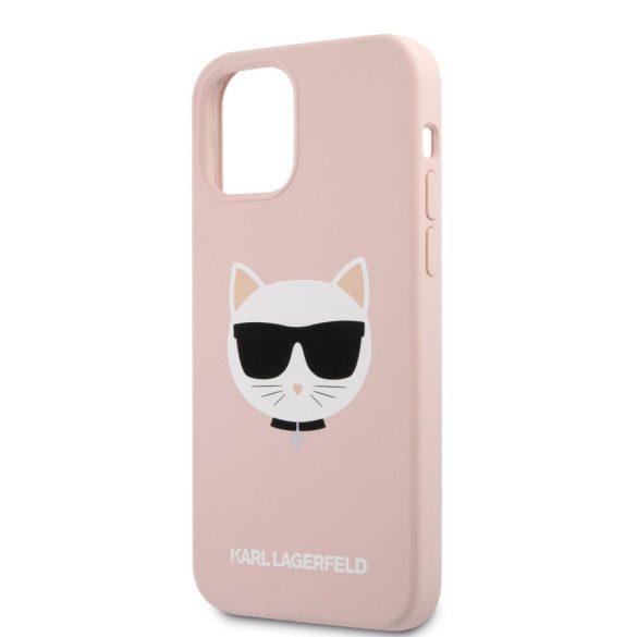 Karl Lagerfeld iPhone 12/12 Pro Choupette Head Silicone (KLHCP12MSLCHLP) hátlap, tok, világos rózsaszín