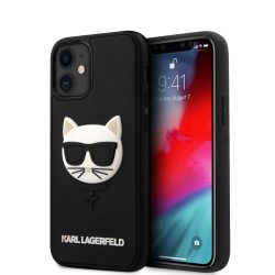   Karl Lagerfeld iPhone 12 Mini 5,4" 3D Rubber Choupette Head (KLHCP12SCH3DBK) hátlap tok, fekete