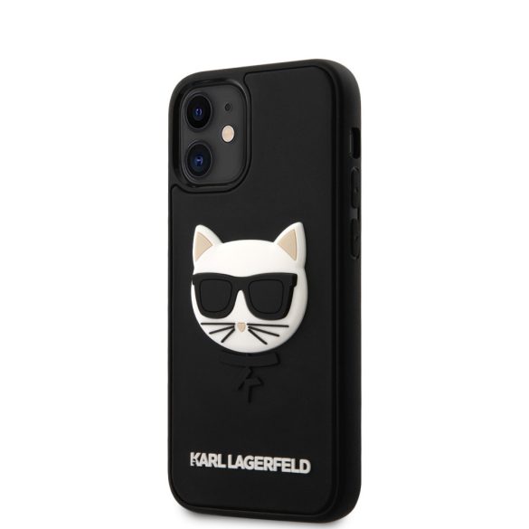 Karl Lagerfeld iPhone 12 Mini 5,4" 3D Rubber Choupette Head (KLHCP12SCH3DBK) hátlap tok, fekete