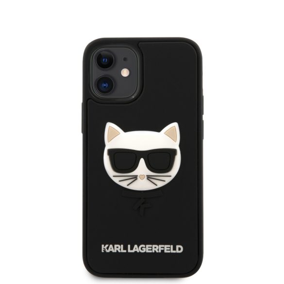 Karl Lagerfeld iPhone 12 Mini 5,4" 3D Rubber Choupette Head (KLHCP12SCH3DBK) hátlap tok, fekete