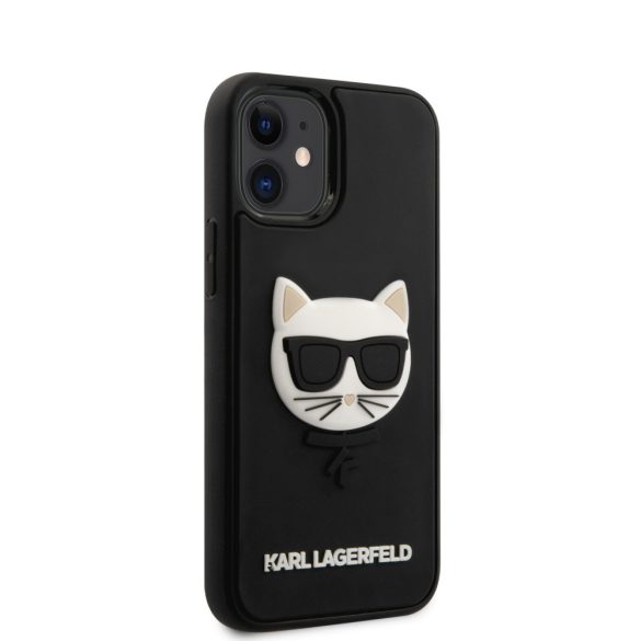 Karl Lagerfeld iPhone 12 Mini 5,4" 3D Rubber Choupette Head (KLHCP12SCH3DBK) hátlap tok, fekete