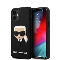   Karl Lagerfeld iPhone 12 Mini 3D Rubber Karl Head (KLHCP12SKH3DBK) hátlap, tok, fekete