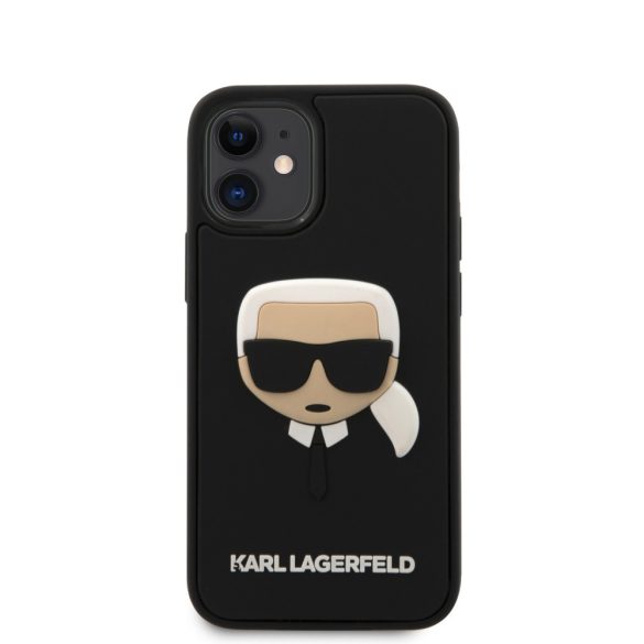 Karl Lagerfeld iPhone 12 Mini 3D Rubber Karl Head (KLHCP12SKH3DBK) hátlap, tok, fekete