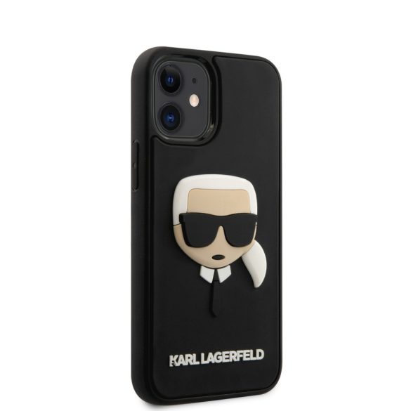 Karl Lagerfeld iPhone 12 Mini 3D Rubber Karl Head (KLHCP12SKH3DBK) hátlap, tok, fekete