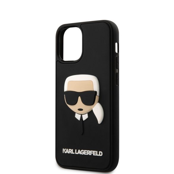 Karl Lagerfeld iPhone 12 Mini 3D Rubber Karl Head (KLHCP12SKH3DBK) hátlap, tok, fekete