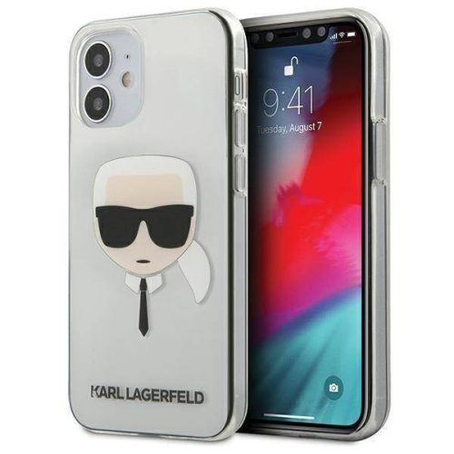 Karl Lagerfeld iPhone 12 Mini Transparent Karl's Head (KLHCP12SKTR) hátlap, tok, átlátszó