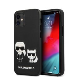   Karl Lagerfeld iPhone 12 Mini 3D Karl & Choupette Full Body (KLHCP12SPCUSKCBK) hátlap, tok, fekete