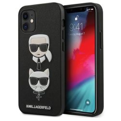   Karl Lagerfeld iPhone 12 Mini 3D Rubber Heads (KLHCP12SSAKICKCBK) hátlap, tok, fekete