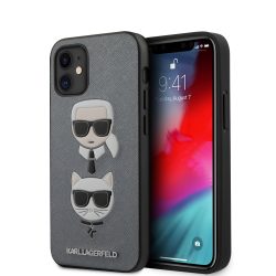   Karl Lagerfeld iPhone 12 Mini 3D Rubber Heads (KLHCP12SSAKICKCSL) hátlap, tok, ezüst