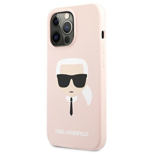 Karl Lagerfeld iPhone 13 Pro Silicone Karl Head (KLHCP13LSLKHP) hátlap, tok, rózsaszín