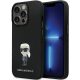 Karl Lagerfeld iPhone 13 Pro 6,1" KLHCP13LSMHKKNPK Silicone Ikonik Metal Pin tok, fekete