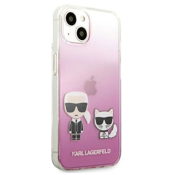 Karl Lagerfeld iPhone 13 Karl & Choupette Full Body (KLHCP13MCKTRP) hátlap, tok, rózsaszín