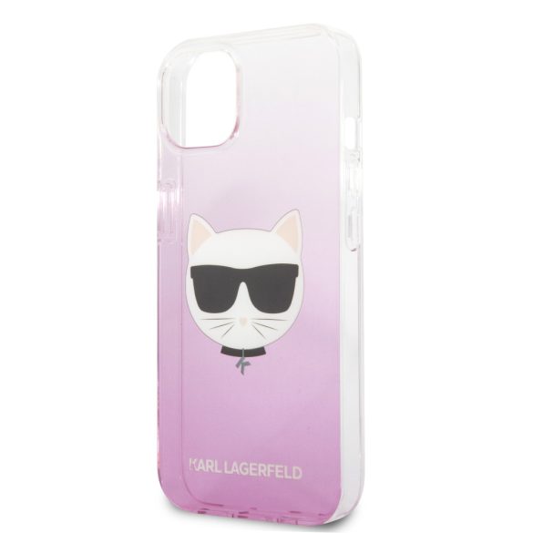 Karl Lagerfeld iPhone 13 Choupette Head Glitter (KLHCP13MCTRP) hátlap, tok, rózsaszín