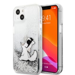   Karl Lagerfeld iPhone 13 Liquid Glitter Choupette Fun (KLHCP13MGCFS) hátlap, tok, ezüst