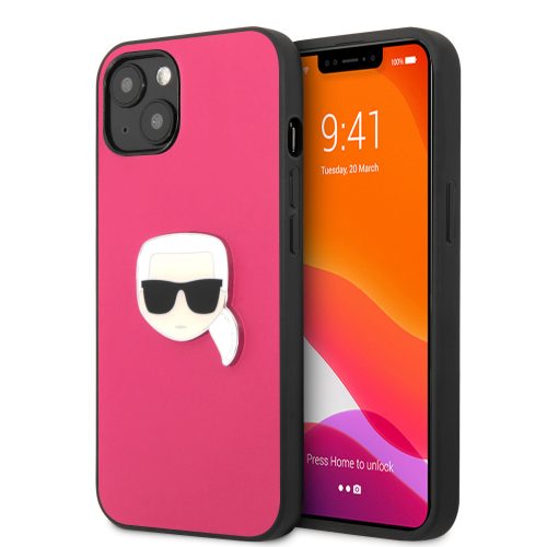 Karl Lagerfeld iPhone 13 Ikonik Karl Head Metal (KLHCP13MPKMP) hátlap, tok, rózsaszín