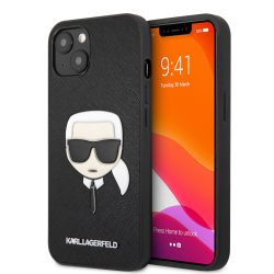   Karl Lagerfeld iPhone 13 Saffiano Iconic Karl's Head (KLHCP13MSAKHBK) hátlap tok, fekete