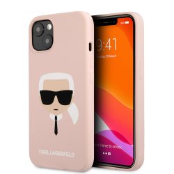   Karl Lagerfeld iPhone 13 Silicone Karl's Head (KLHCP13MSLKHLP) hátlap, tok, rózsaszín