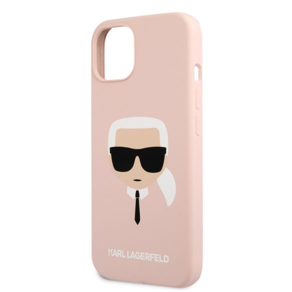 Karl Lagerfeld iPhone 13 Silicone Karl's Head (KLHCP13MSLKHLP) hátlap, tok, rózsaszín