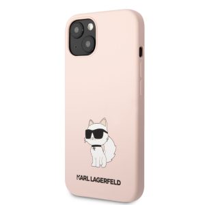 Karl Lagerfeld Liquid Silicone Choupette NFT Case iPhone 13 (KLHCP13MSNCHBCP) hátlap, tok, rózsaszín