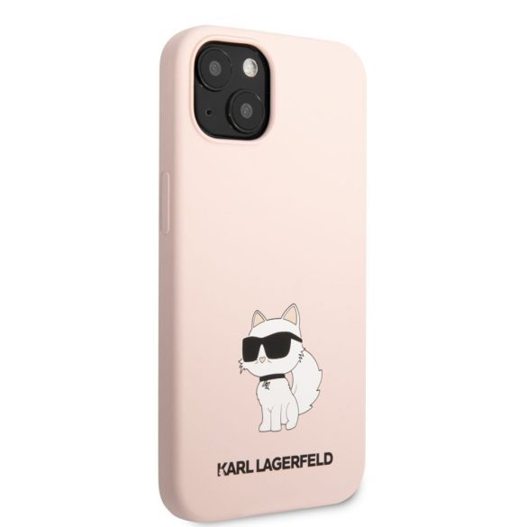 Karl Lagerfeld Liquid Silicone Choupette NFT Case iPhone 13 (KLHCP13MSNCHBCP) hátlap, tok, rózsaszín