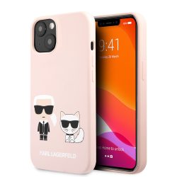   Karl Lagerfeld iPhone 13 Silicone Karl & Choupette (KLHCP13MSSKCI) hátlap, tok, rózsaszín