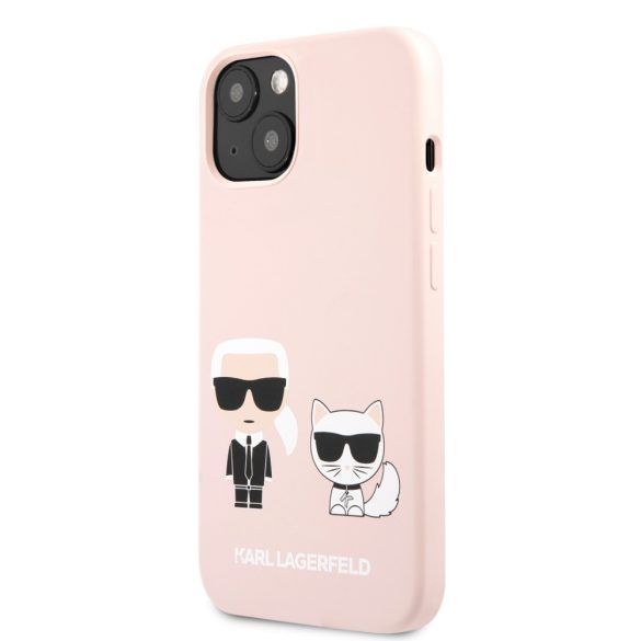 Karl Lagerfeld iPhone 13 Silicone Karl & Choupette (KLHCP13MSSKCI) hátlap, tok, rózsaszín