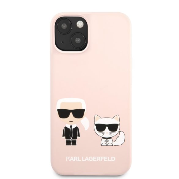 Karl Lagerfeld iPhone 13 Silicone Karl & Choupette (KLHCP13MSSKCI) hátlap, tok, rózsaszín