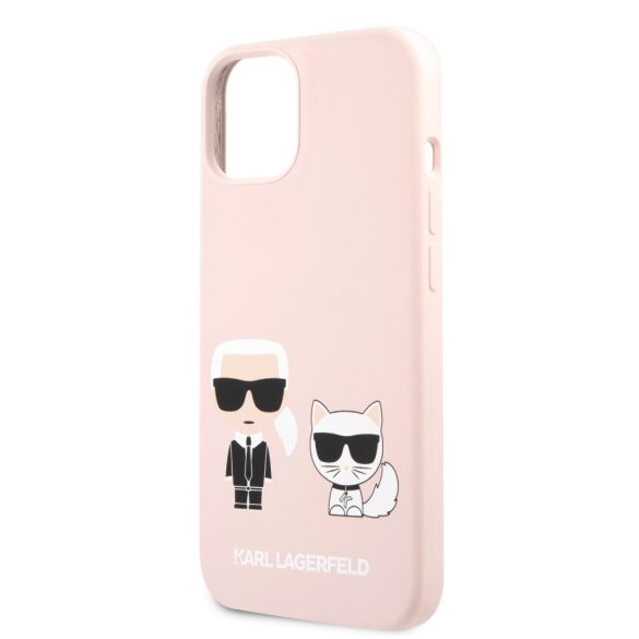 Karl Lagerfeld iPhone 13 Silicone Karl & Choupette (KLHCP13MSSKCI) hátlap, tok, rózsaszín