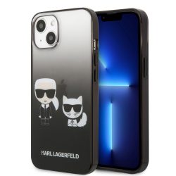   Karl Lagerfeld iPhone 13 Gradient Iconic Karl & Choupette (KLHCP13MTGKCK) hátlap, tok, fekete