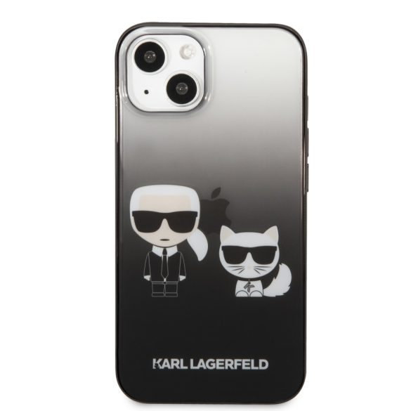 Karl Lagerfeld iPhone 13 Gradient Iconic Karl & Choupette (KLHCP13MTGKCK) hátlap, tok, fekete