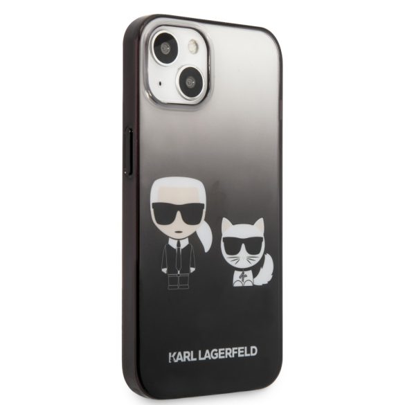 Karl Lagerfeld iPhone 13 Gradient Iconic Karl & Choupette (KLHCP13MTGKCK) hátlap, tok, fekete