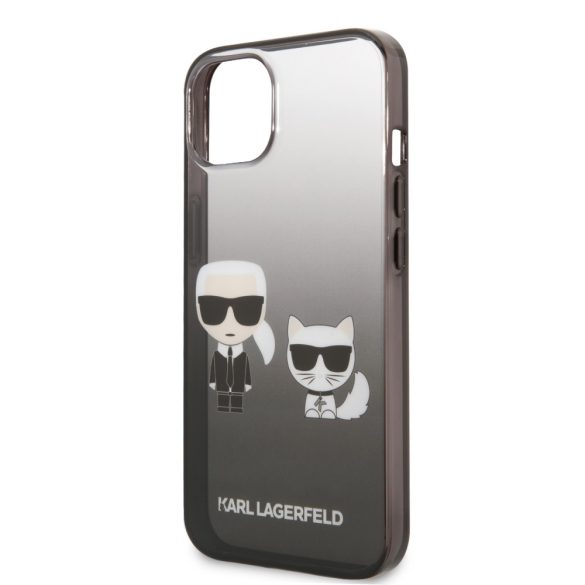 Karl Lagerfeld iPhone 13 Gradient Iconic Karl & Choupette (KLHCP13MTGKCK) hátlap, tok, fekete