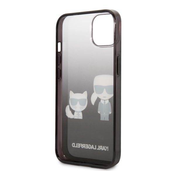 Karl Lagerfeld iPhone 13 Gradient Iconic Karl & Choupette (KLHCP13MTGKCK) hátlap, tok, fekete