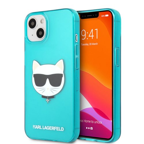 Karl Lagerfeld iPhone 13 Mini Choupette Head (KLHCP13SCHTRB) hátlap, tok, kék