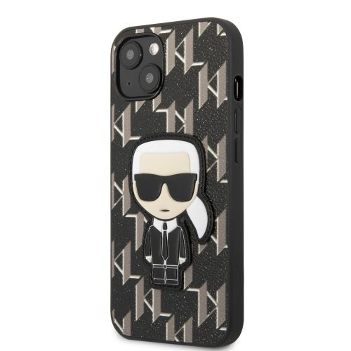 Karl Lagerfeld iPhone 13 Mini Monogram Ikonik (KLHCP13SPMNIKBK) hátlap, tok, fekete