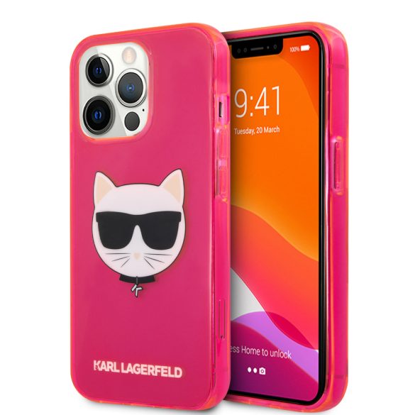 Karl Lagerfeld iPhone 13 Pro Max Choupette Head (KLHCP13XCHTRP) hátlap, tok, rózsaszín